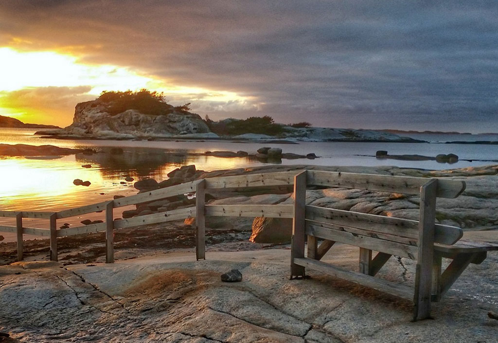 Solnedgång vid Saltpannan Västra Rossö.